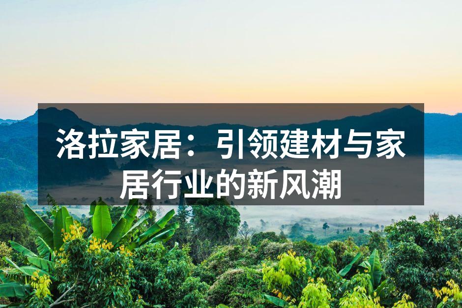洛拉家居：引领建材与家居行业的新风潮